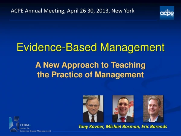 Evidence-Based Management