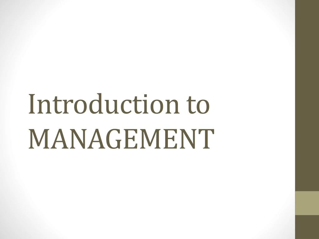 introduction to management