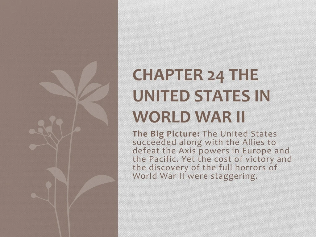 chapter 24 the united states in world war ii