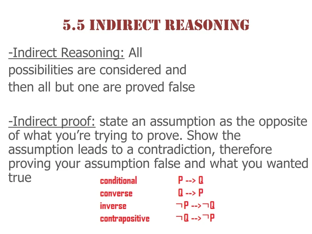 5 5 indirect reasoning
