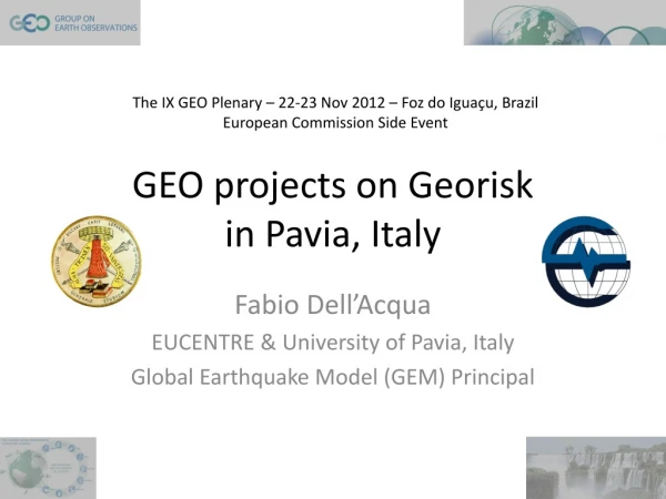 GEO projects on Georisk in Pavia, Italy
