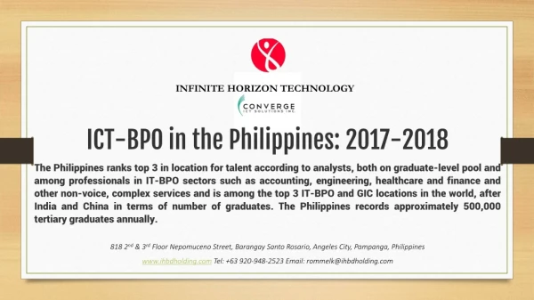 ICT-BPO in the Philippines: 2017-2018