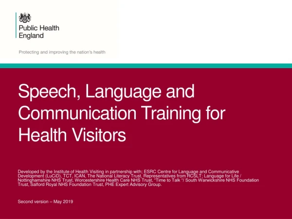 Speech, Language and Communication Training for Health Visitors