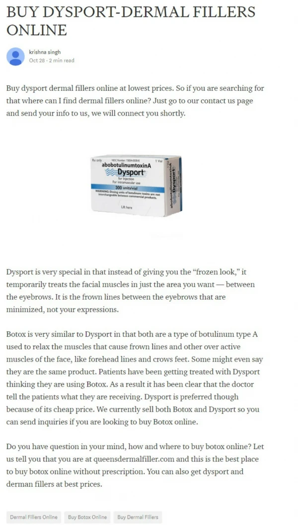 BUY DYSPORT-DERMAL FILLERS ONLINE