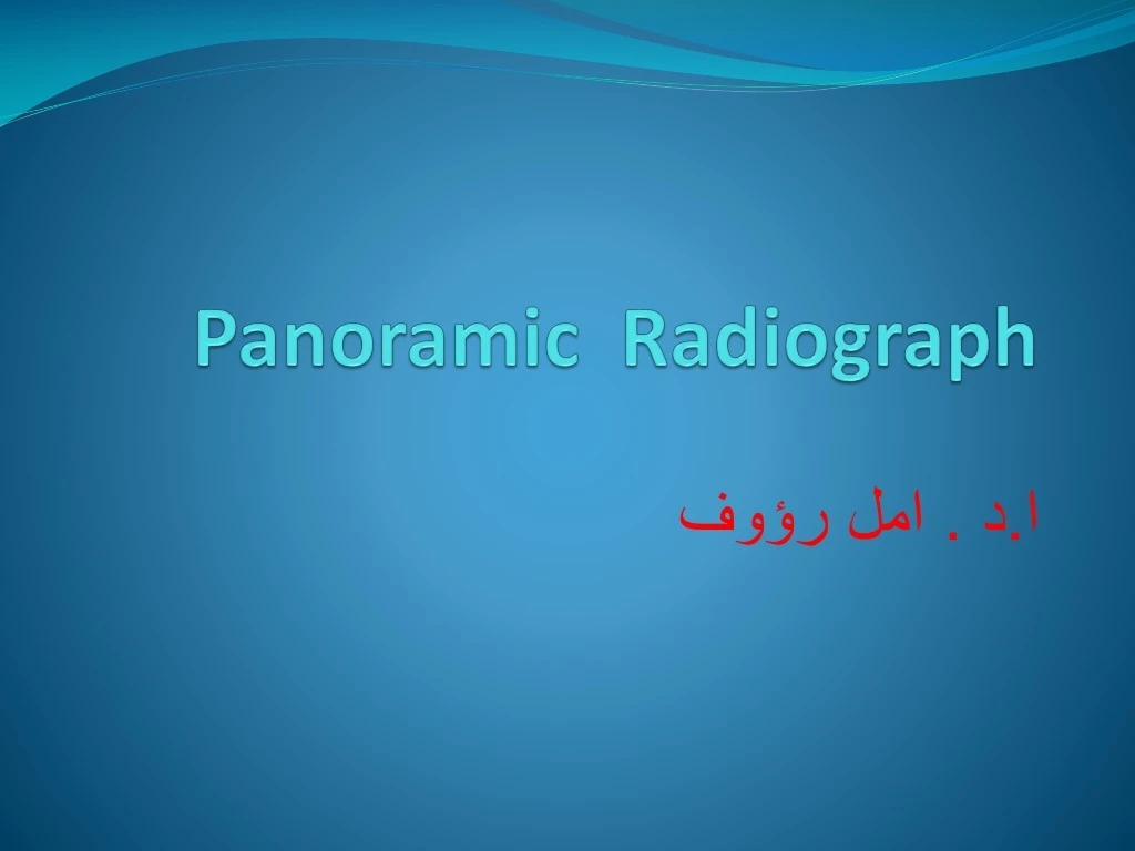 panoramic radiograph