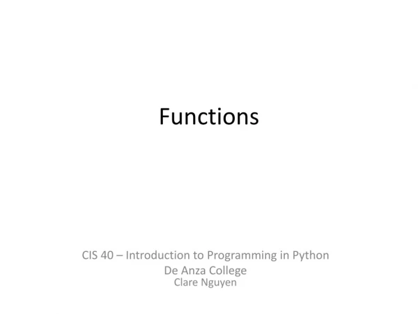 Functions