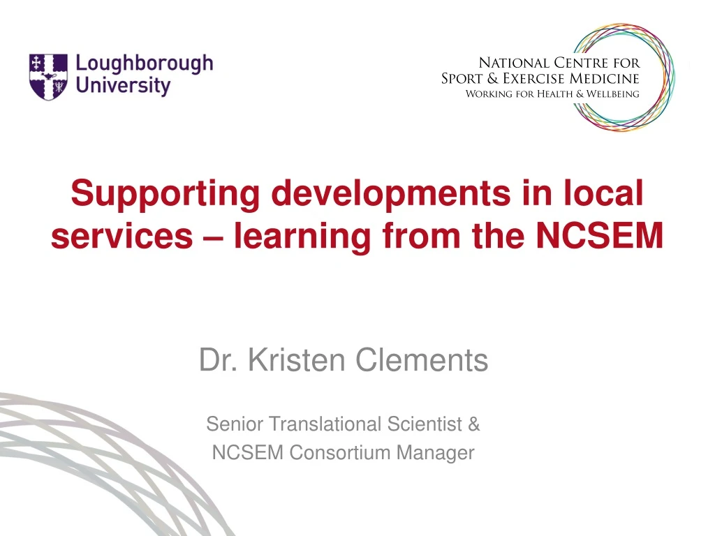 supporting developments in local services learning from the ncsem