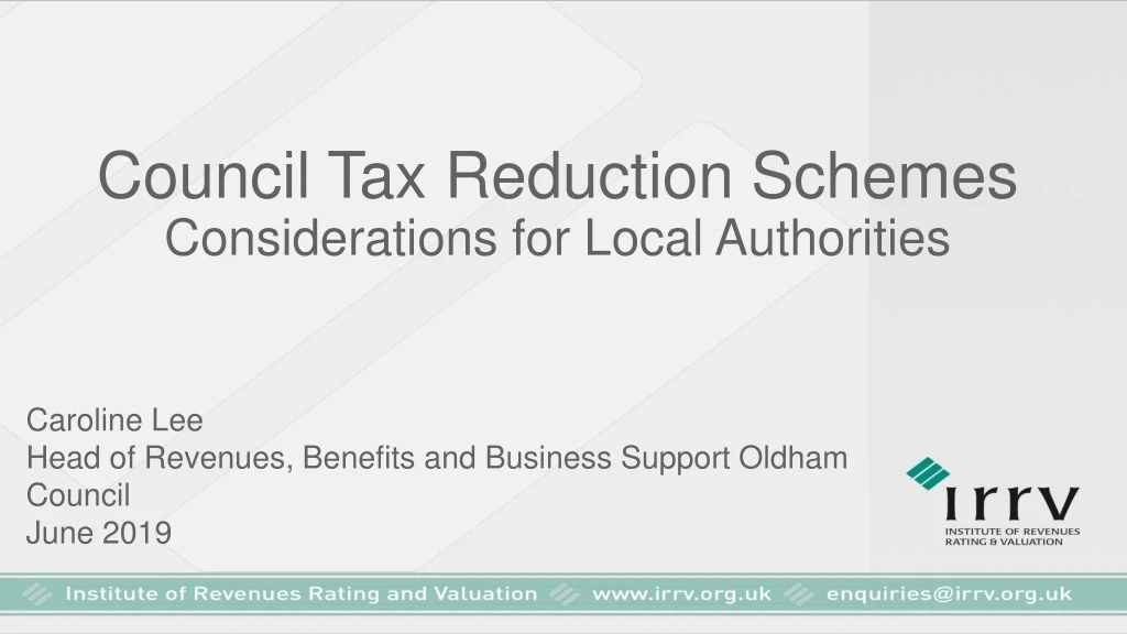 council tax reduction schemes considerations