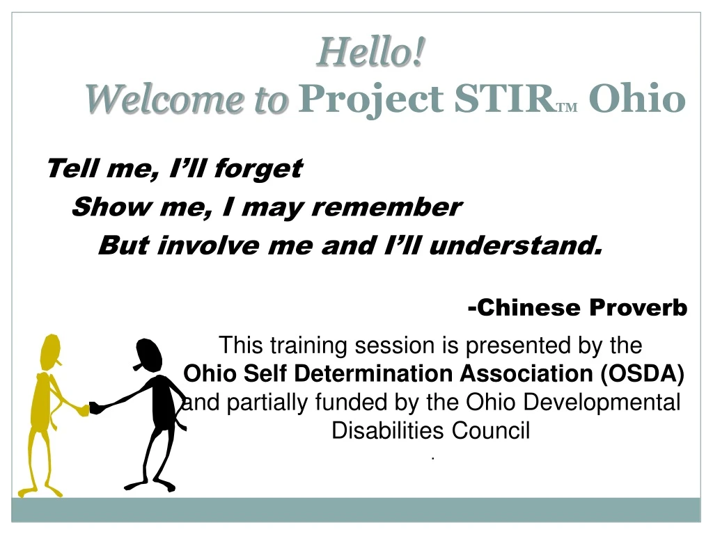 hello welcome to project stir tm ohio