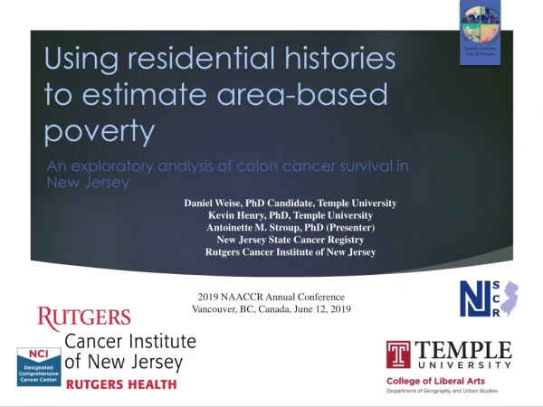 Using residential histories to estimate area-based poverty
