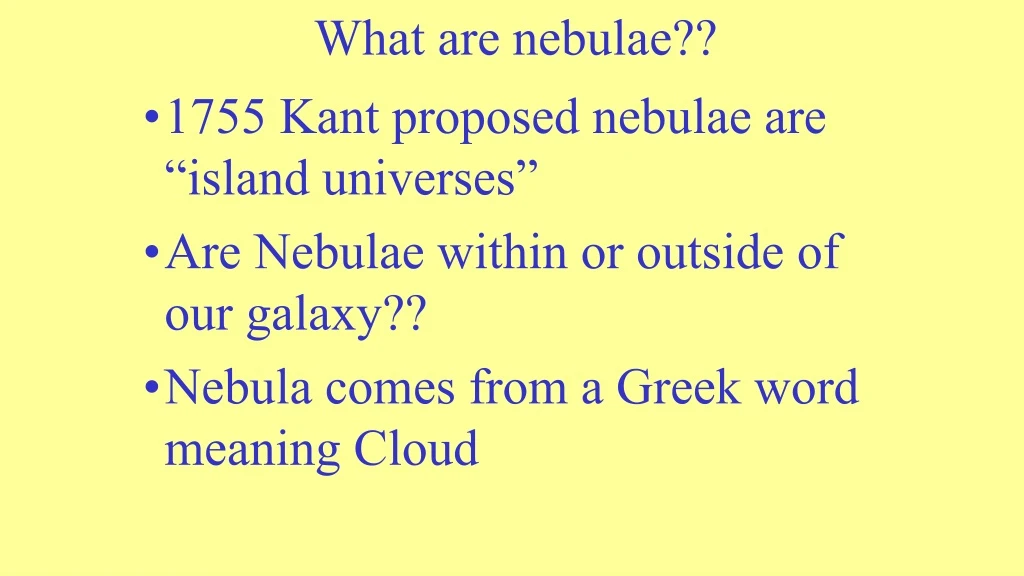 what are nebulae