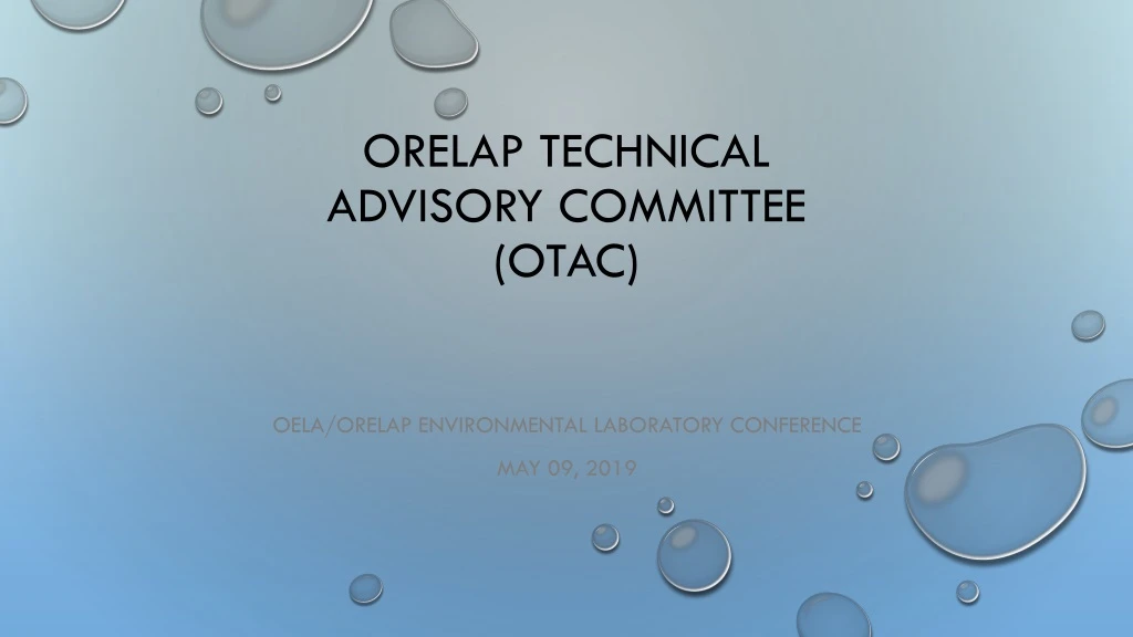 orelap technical advisory committee otac