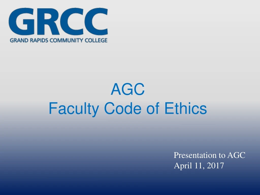 agc faculty code of ethics