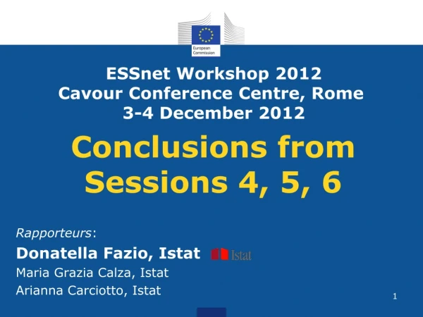 Conclusions from Sessions 4, 5, 6