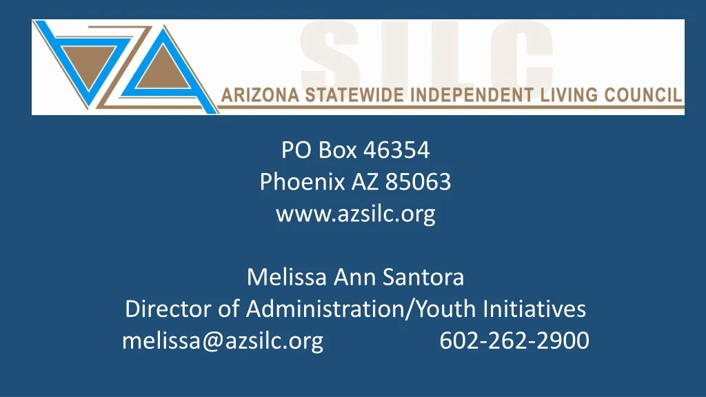 po box 46354 phoenix az 85063 www azsilc