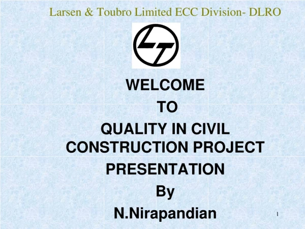 Larsen &amp; Toubro Limited ECC Division- DLRO