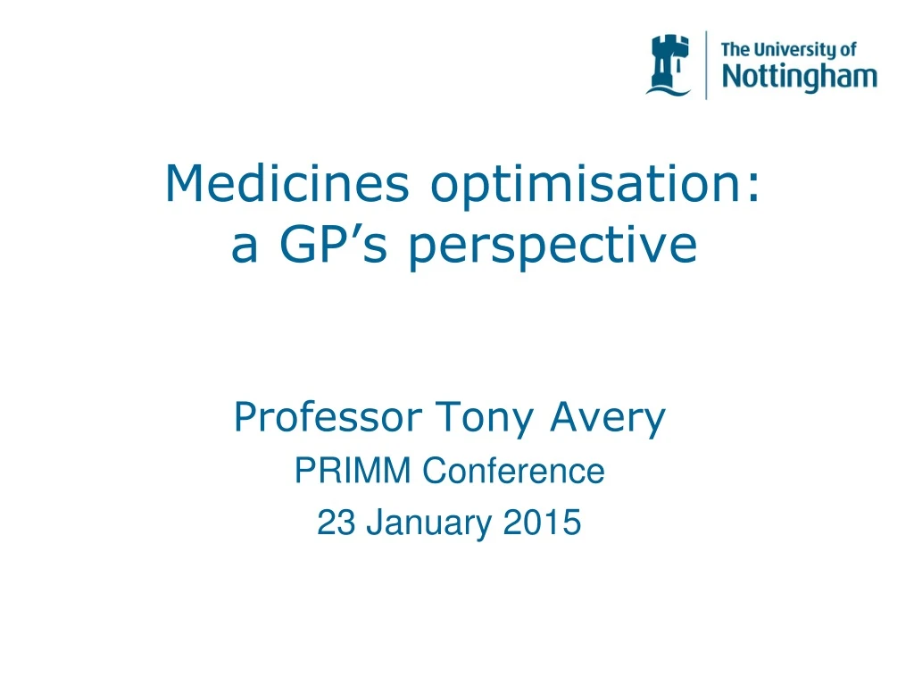 medicines optimisation a gp s perspective