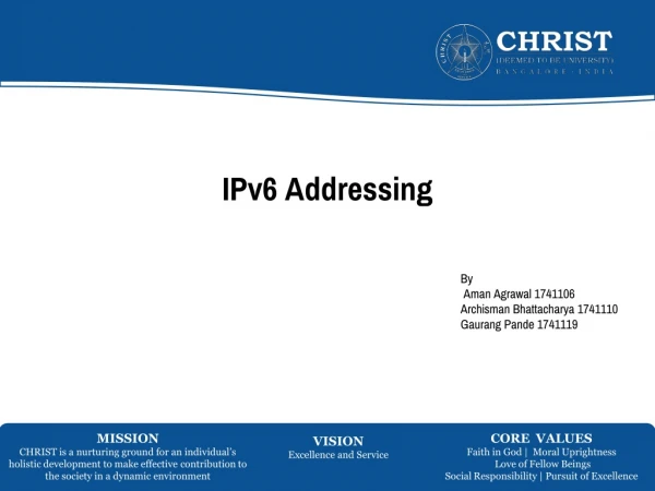 IPv6 Addressing