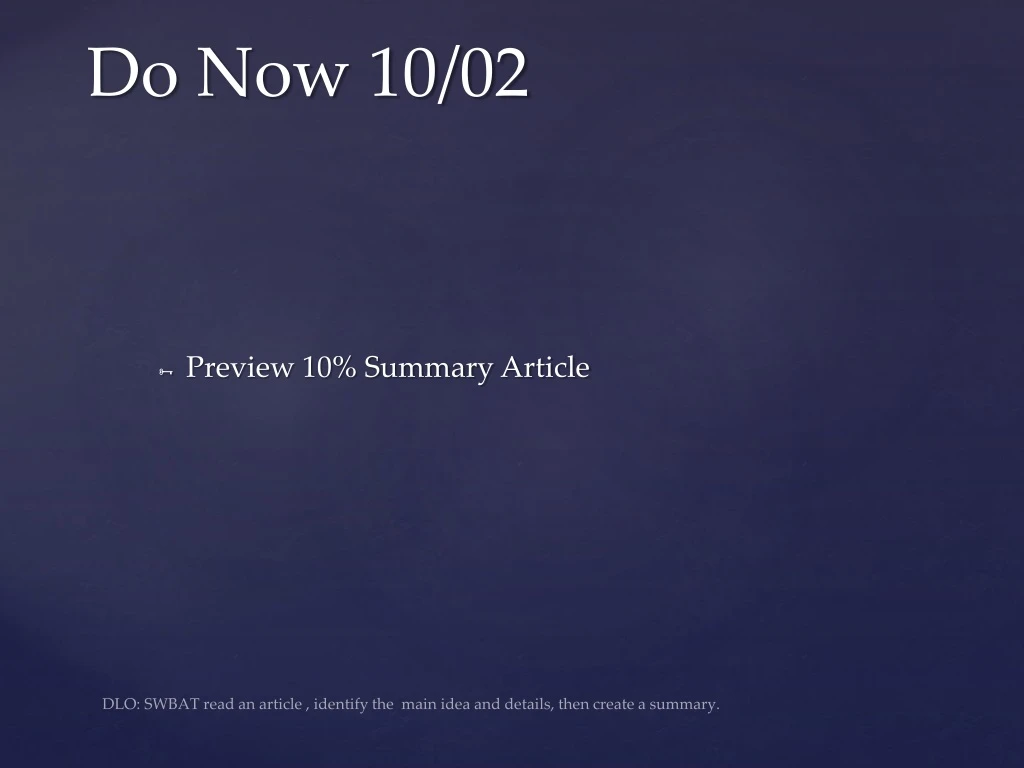 do now 10 02