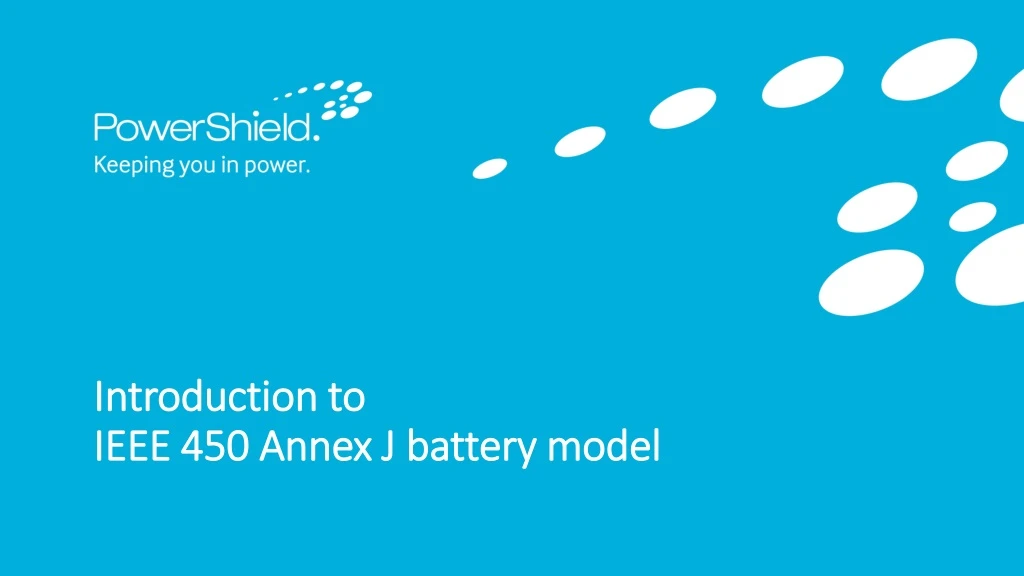 introduction to ieee 450 annex j battery model