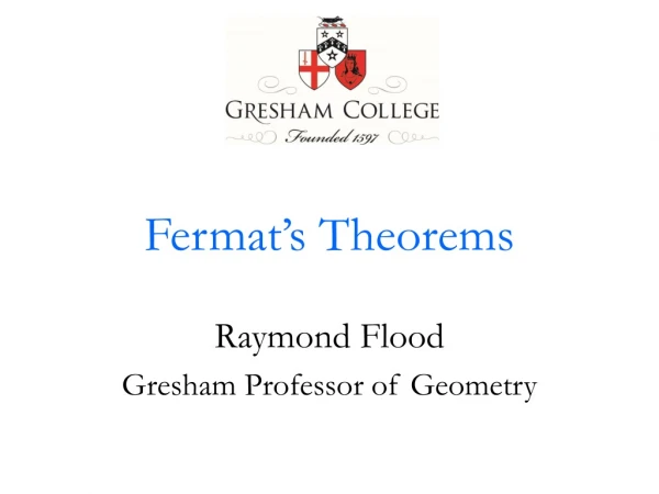 Fermat’s Theorems