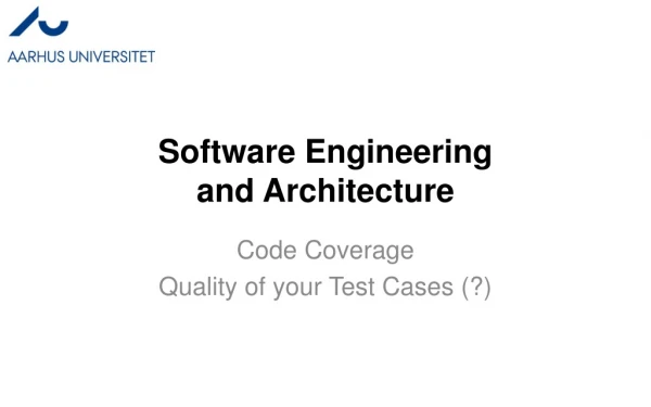 Software Engineering and Architecture