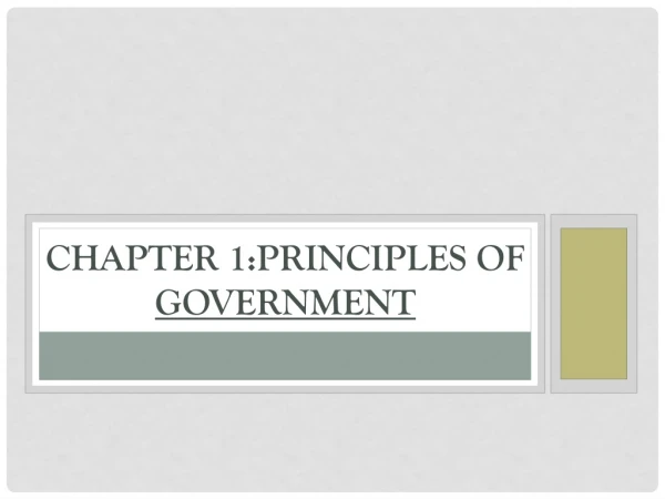 Chapter 1:Principles of Government