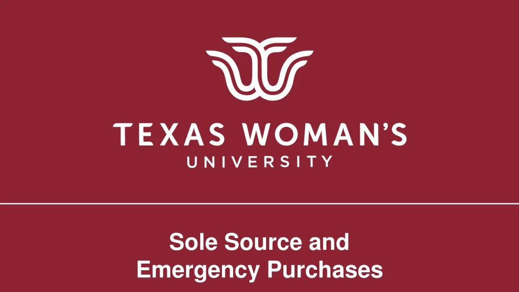 sole source and emergency purchases