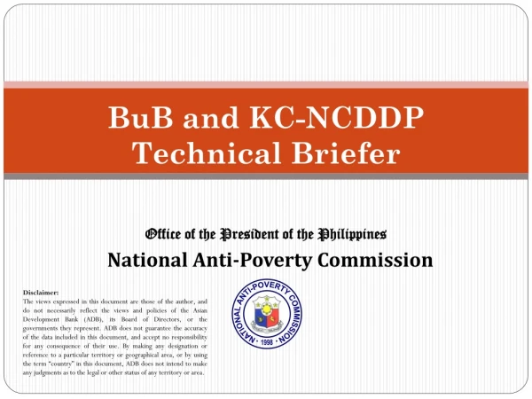 BuB and KC-NCDDP Technical Briefer