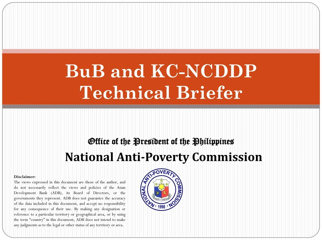 bub and kc ncddp technical briefer