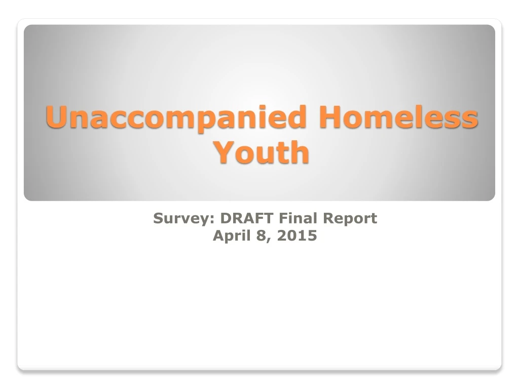 unaccompanied homeless youth