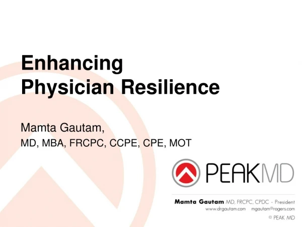 Enhancing Physician Resilience
