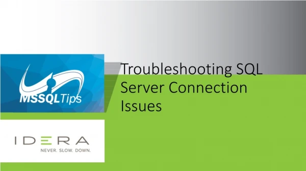 Troubleshooting SQL Server Connection Issues