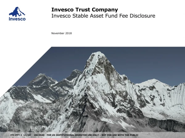 Invesco Trust Company Invesco Stable Asset Fund Fee Disclosure