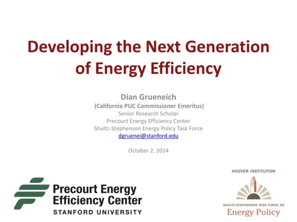 Developing the Next Generation of Energy Efficiency