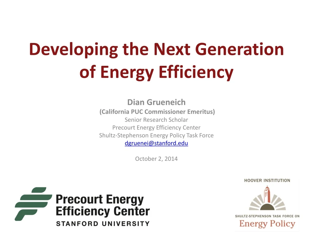 developing the next generation of energy efficiency