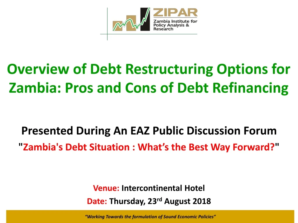 overview of debt restructuring options for zambia pros and cons of debt refinancing