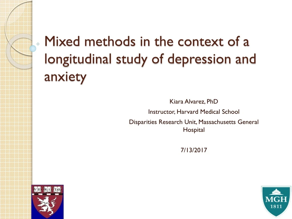mixed methods in the context of a longitudinal study of depression and anxiety