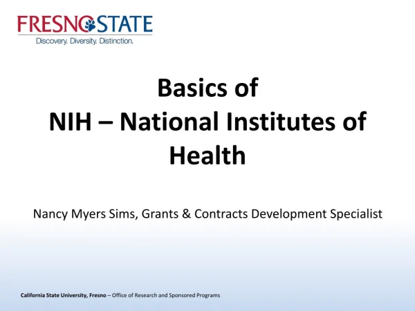 Basics of NIH – National Institutes of Health