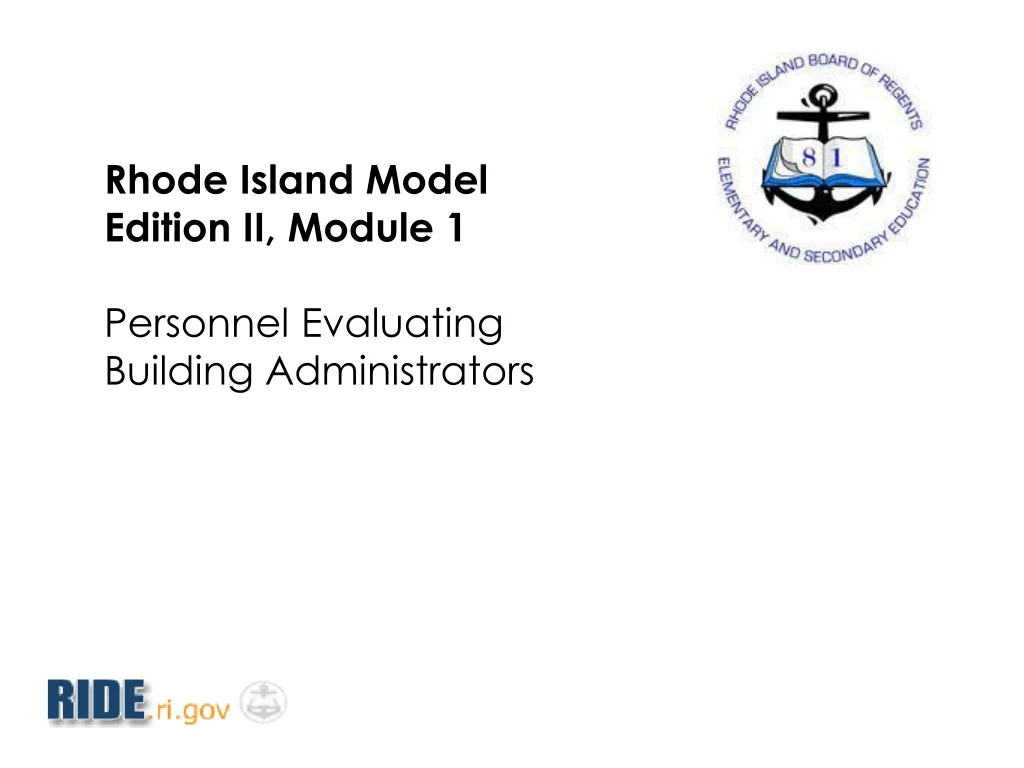 rhode island model edition ii module 1 personnel evaluating building administrators