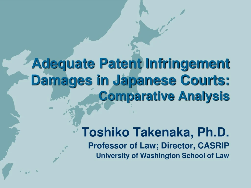 adequate patent infringement damages in japanese courts comparative analysis