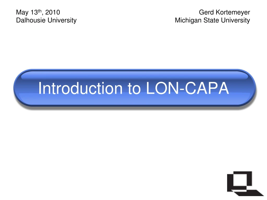 introduction to lon capa