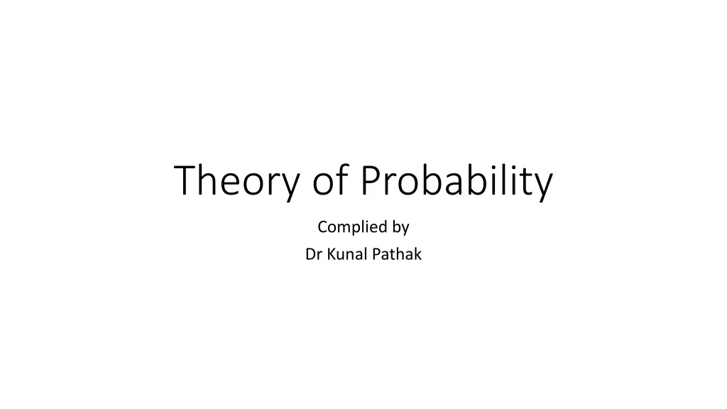 theory of probability