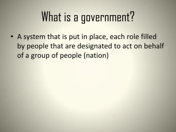 What is a government?