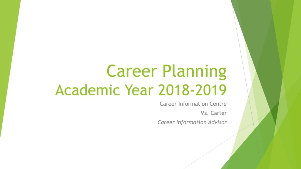 career planning academic year 2018 2019