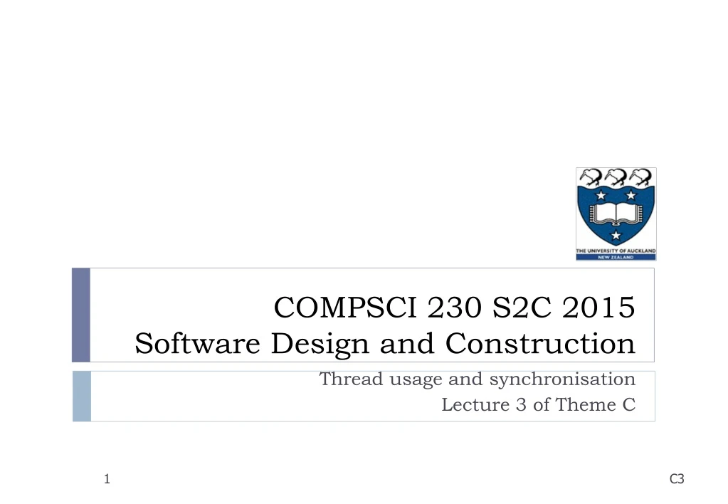 compsci 230 s2c 2015 software design and construction