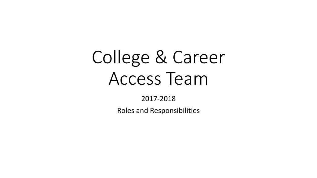 college career access team