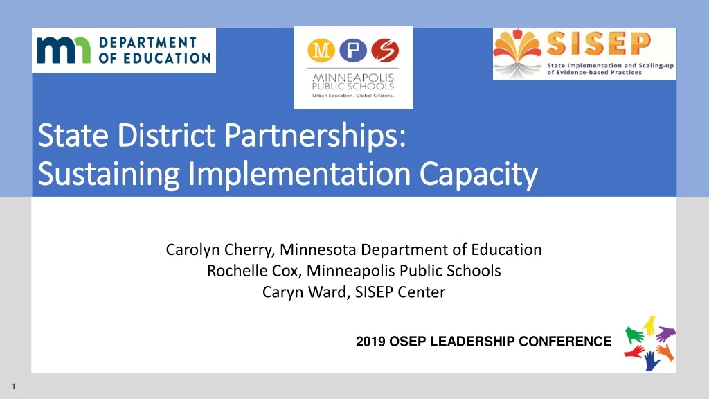state district partnerships sustaining implementation capacity