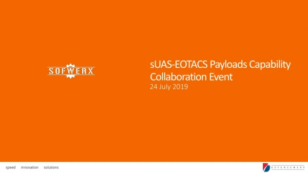 sUAS -EOTACS Payloads Capability Collaboration Event