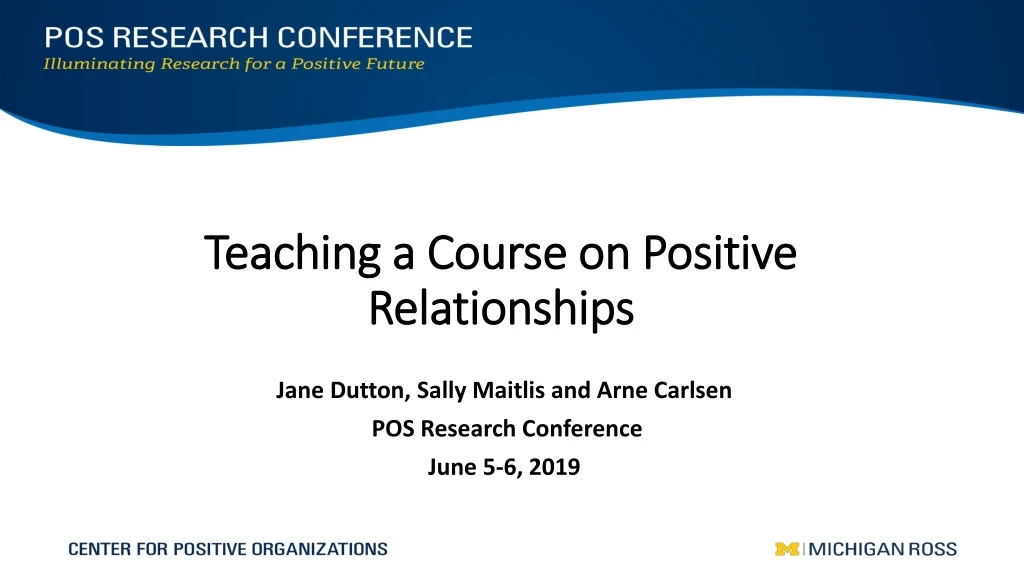 teaching a course on positive relationships